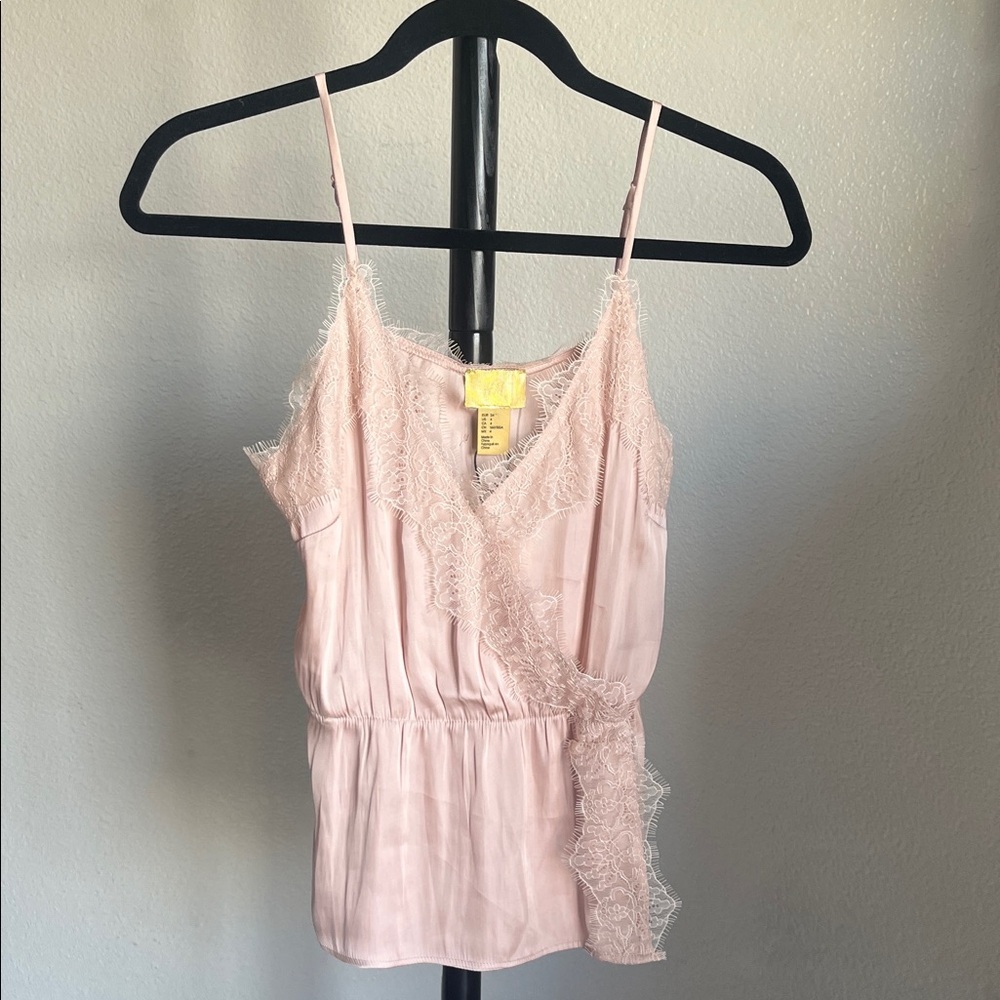 H&M Y2K Blush Lace Top Gold Tag NWT